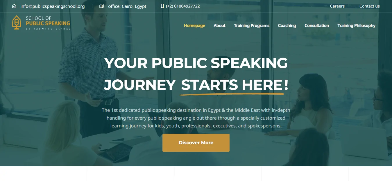 Homepage School of Public Speaking